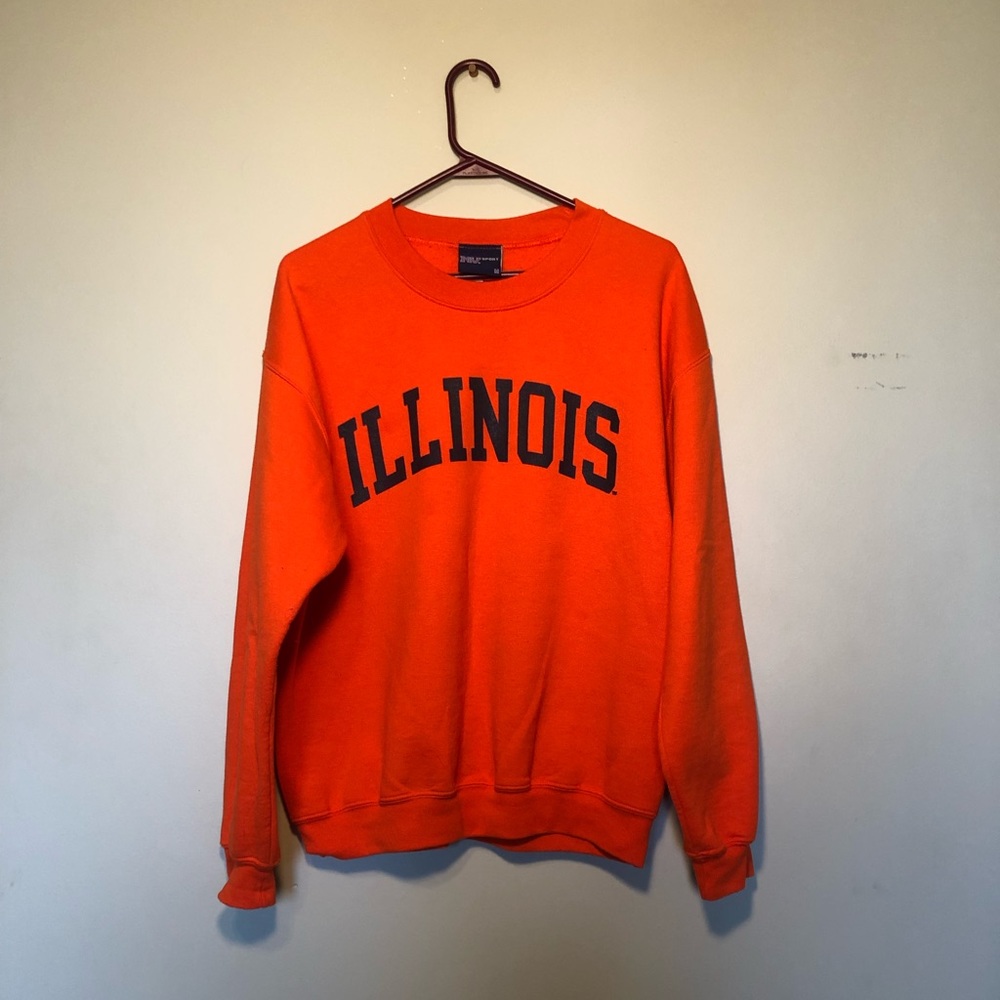Orange Illinois hoodie with navy letters